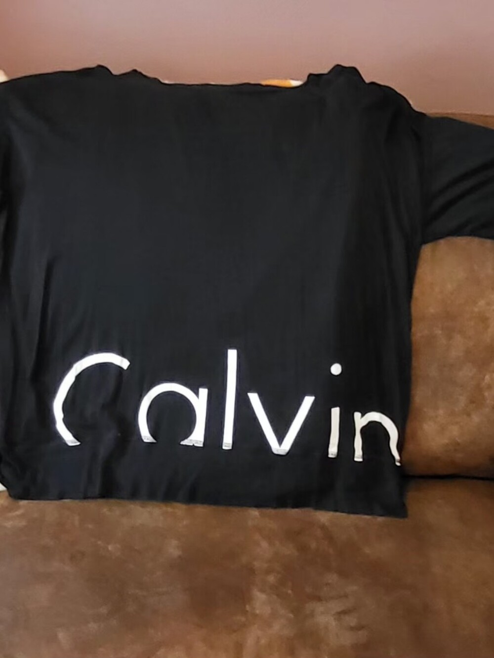 Calvin Klein 3xl Black Long-Sleeve Logo Tee for Women